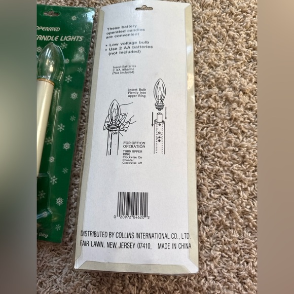 Vintage Brass Battery Operated Taper Candles Lot of 2 NOS Flameless - Picture 2 of 4